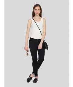 Off White Sleeveless Stretch Top