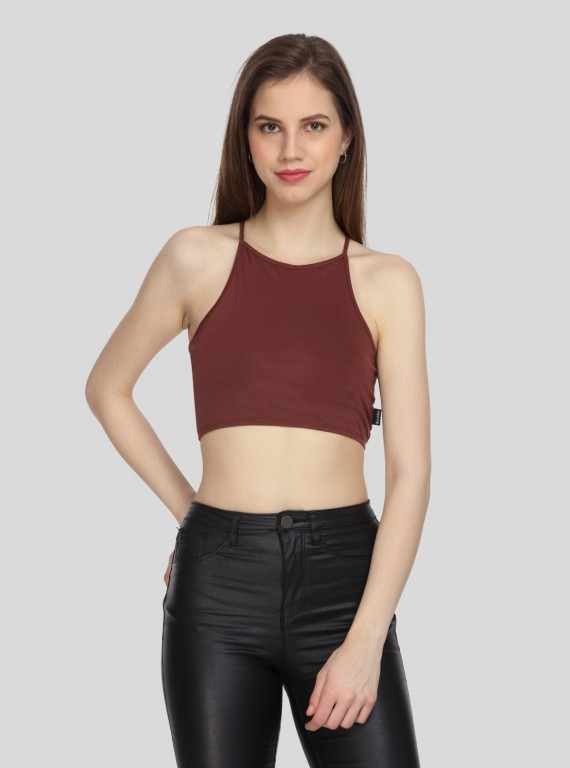 Burgundy Jersey Crop top