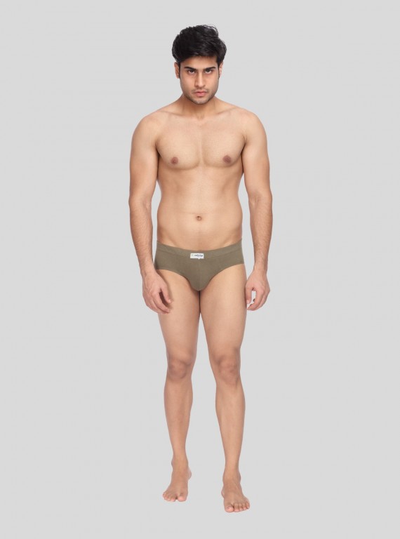 Men's Solid Beige Classic Fit Briefs – Pack of 2