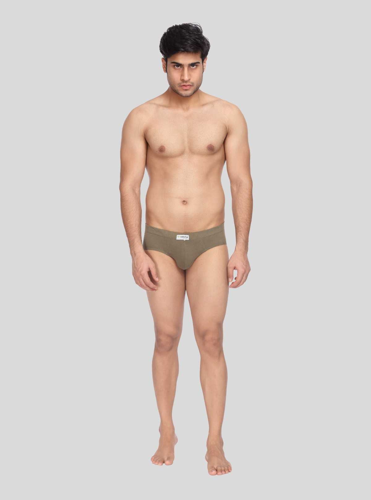 Men's Solid Beige Classic Fit Briefs – Pack of 2