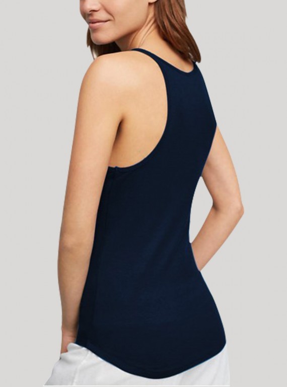 Navy Ribbed Tank