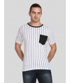 White stripe TShirt with pocket