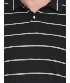 Black Stripe Long Sleeve Polo TShirt