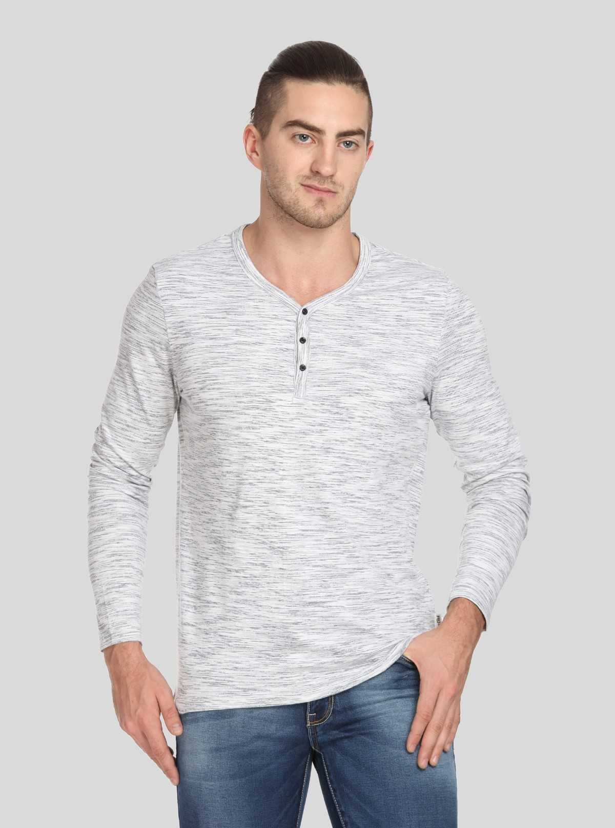 Men’s White Slub Henley T-Shirt – Classic Comfort Meets Modern Style