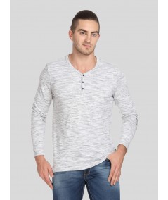 Men’s White Slub Henley T-Shirt – Classic Comfort Meets Modern Style