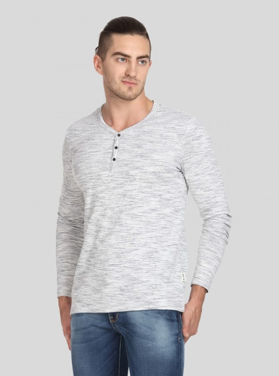 White Slub Henley TShirt