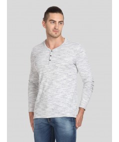 White Slub Henley TShirt