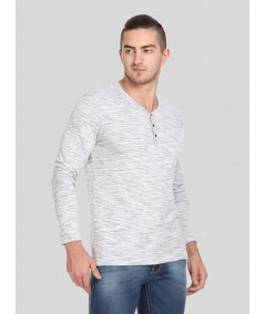 White Slub Henley TShirt