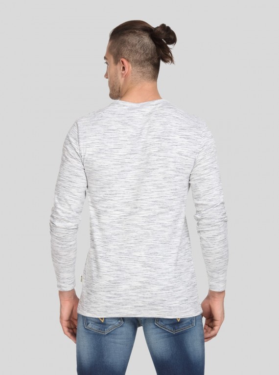 White Slub Henley TShirt