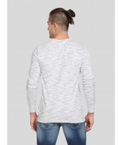 White Slub Henley TShirt