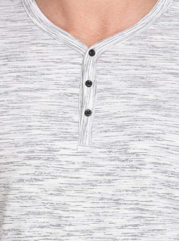 White Slub Henley TShirt