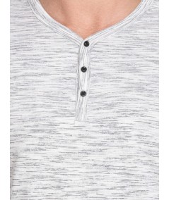 White Slub Henley TShirt