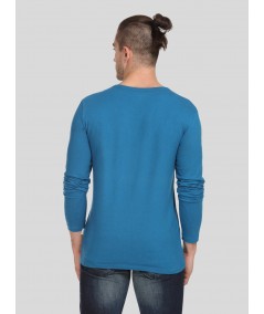 Peacock Blue Slub Henley TShirt