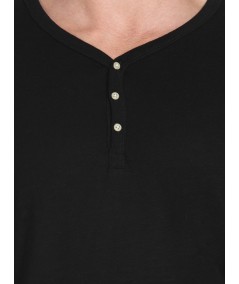 Black Slub Henley TShirt