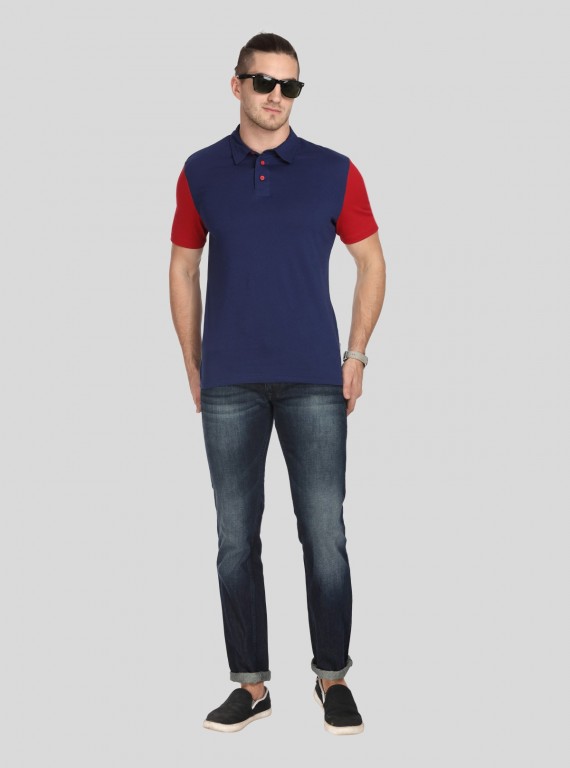 Red Sleeve Contrast Polo