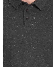 Self Textured Long Sleeve Polo TShirt