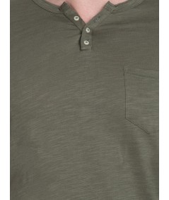 Green Slub Jersey Henley TShirt