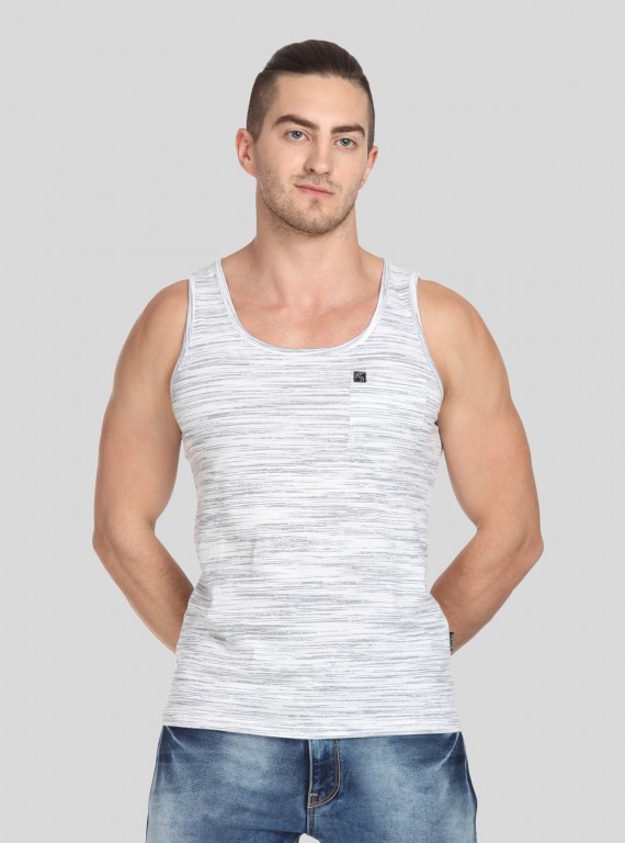 Men's Tinted White Slub Jersey Sleeveless Vest – Designer Fit & Premium Style