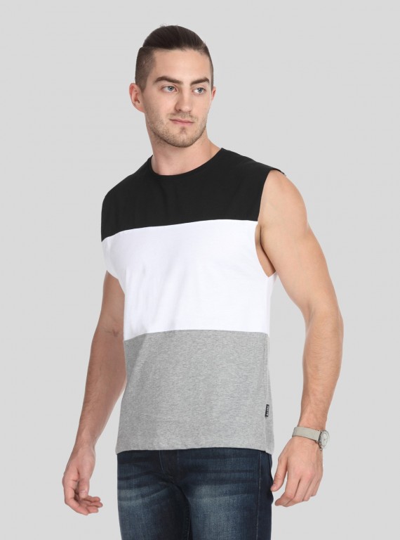 Black Cut and Sew Tank Top