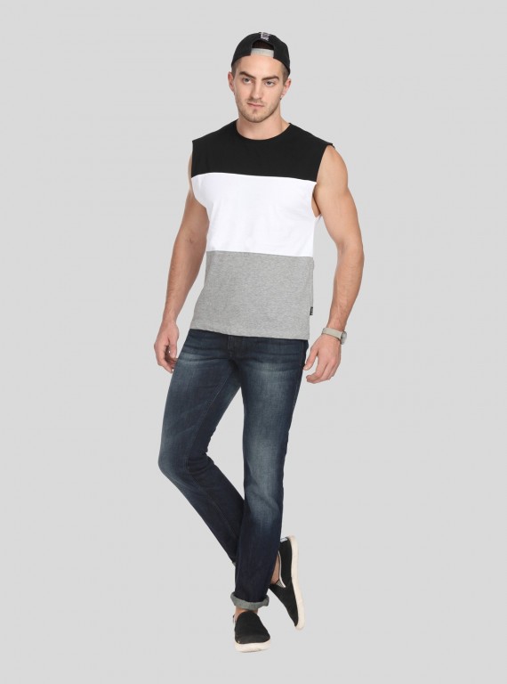Black Cut and Sew Tank Top
