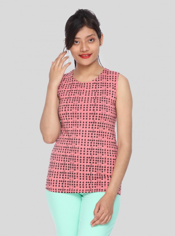 Pink printed Top