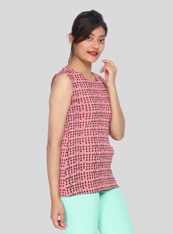 Pink printed Top