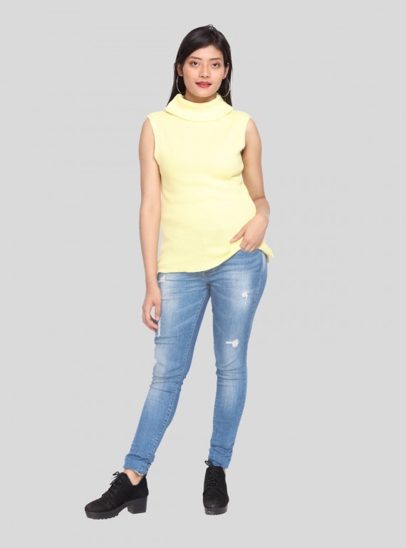 Aurora Flat Knit High Neck Top