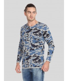 Grey Melange camouflag Print TShirt