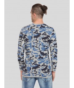 Grey Melange camouflag Print TShirt