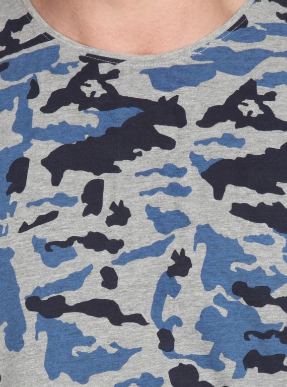 Grey Melange camouflag Print TShirt