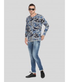 Grey Melange camouflag Print TShirt