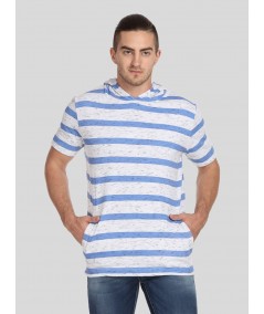 Men’s Blue and White Striped Hoodie – Fresh, Sporty & Everyday Ready