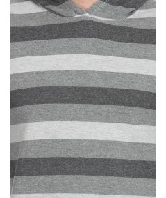 Melange Stripe Hooded Sweat Shirt