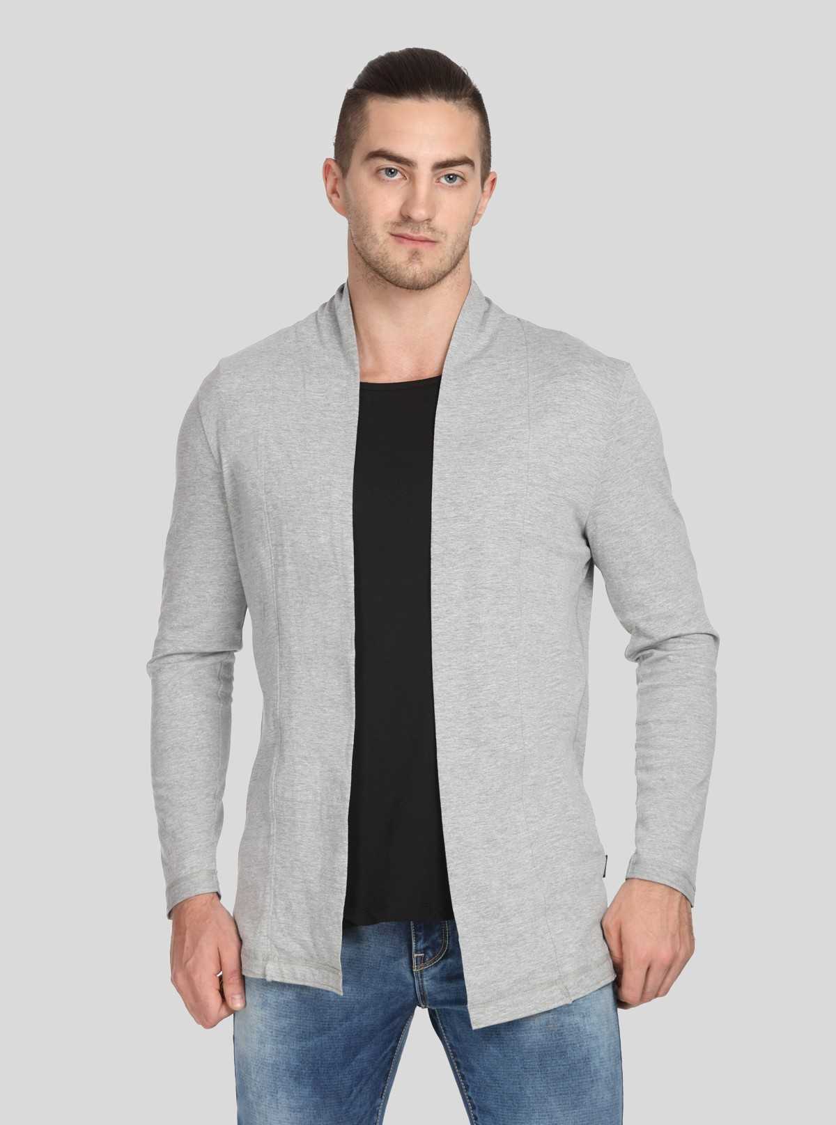 Download grey melange cardigan.long sleeve jersey cardigan,winter ...