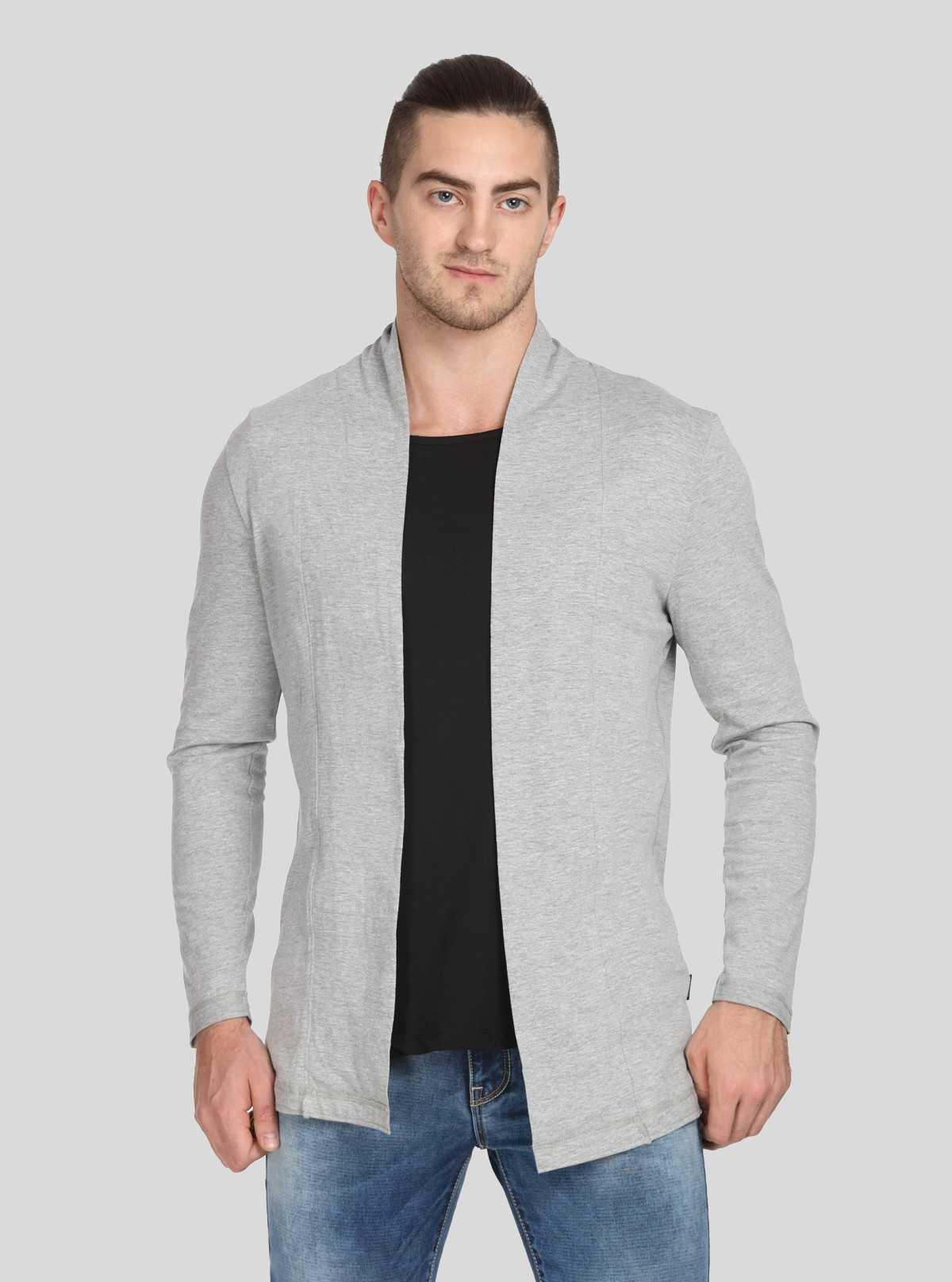 Men’s Grey Melange Cardigan – Classic Comfort with a Modern Edge