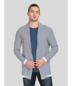 Men’s Striped Jersey Cardigan – Lightweight Style with Urban Edge