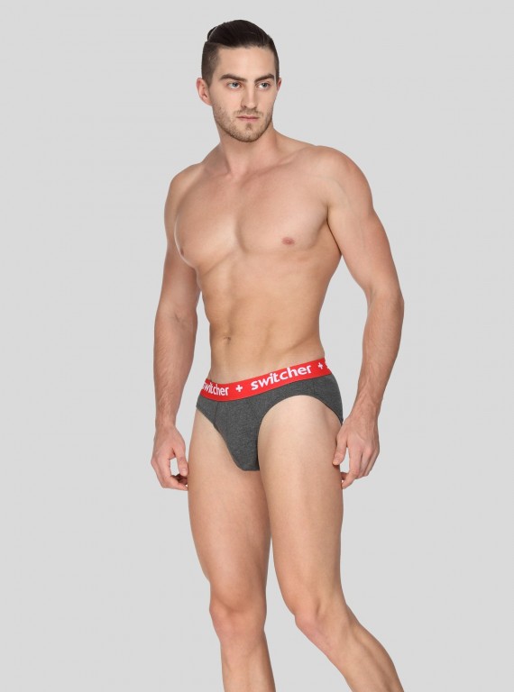 Charcol Melange Contrast Band Brief