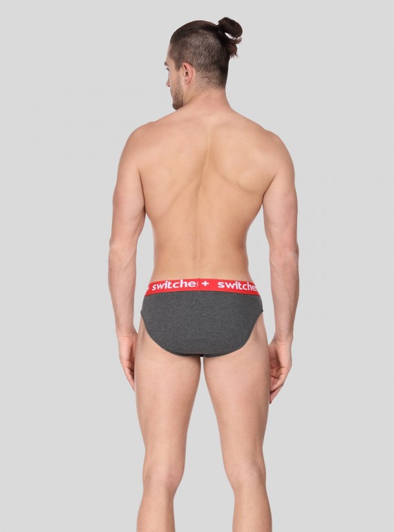 Charcol Melange Contrast Band Brief