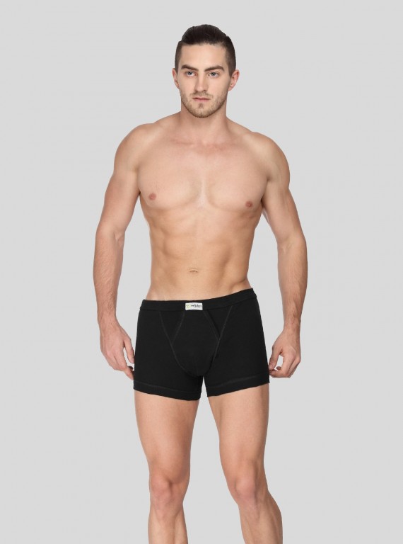 Men’s Black Inner Banded Trunk – Premium Cotton Support & Sleek Style