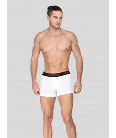 Men’s White Modern Banded Trunks – Stretch Cotton Comfort Fit
