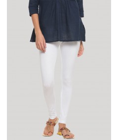 Women’s White Cotton Elastane Legging – Soft Stretch Fit for Everyday Wear