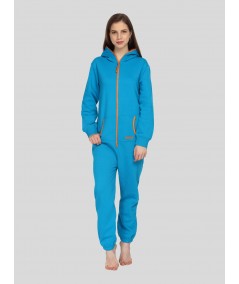 Blue Fleece Jumpsuit for Women