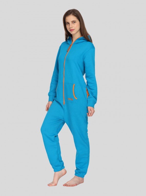 Blue Fleece Jumpsuit for Women