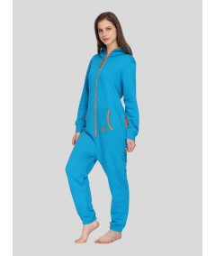 Blue Fleece Jumpsuit for Women