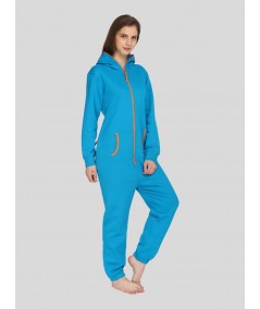 Blue Fleece Jumpsuit for Women