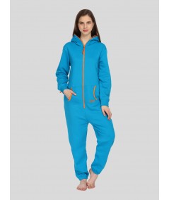 Blue Fleece Jumpsuit for Women