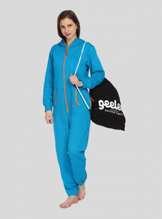 Blue Fleece Jumpsuit for Women