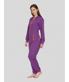 Purple Fleece Jumpsuit for Women