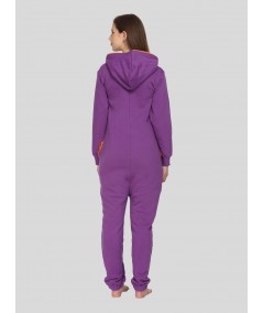 Purple Fleece Jumpsuit for Women