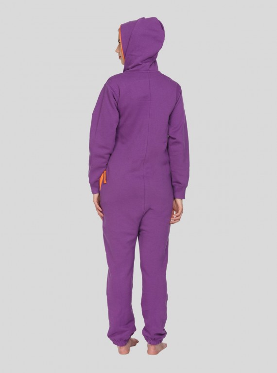 Purple Fleece Jumpsuit for Women